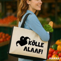 Jutetasche Kölle Alaaf Narrenkappe 21 Liter Black