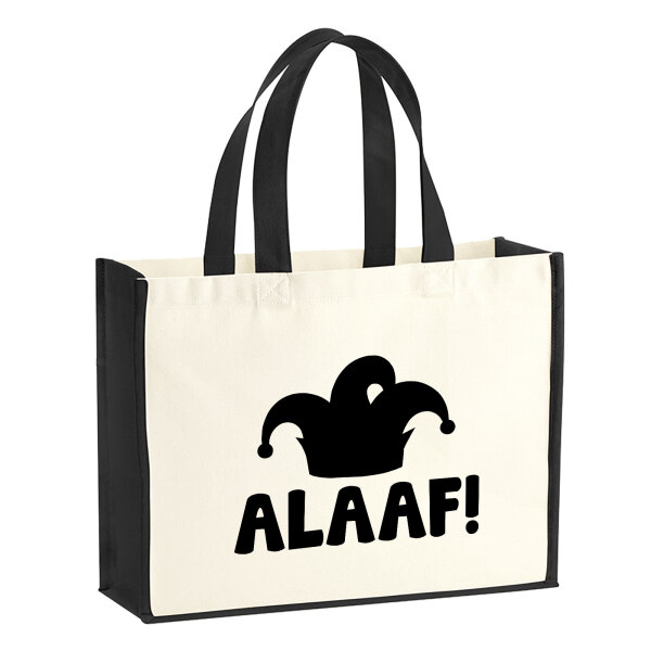 Jutetasche Alaaf Narrenkappe 21 Liter Black