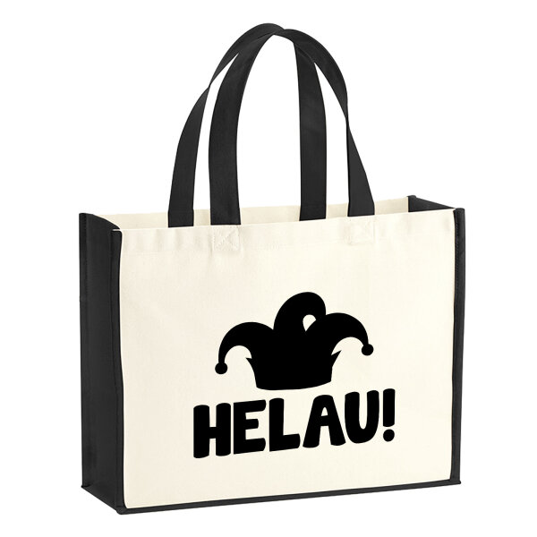 Jutetasche Helau Narrenkappe 21 Liter Black