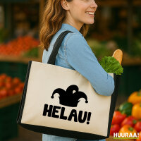 Jutetasche Helau Narrenkappe 21 Liter Black
