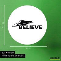 Aufkleber UFO Believe 10cm Sticker