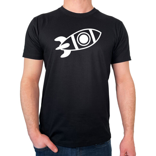 Herren T-Shirt Rakete Raumschiff Größe S-3XL