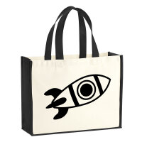 Jutetasche Rakete Raumschiff 21 Liter Black