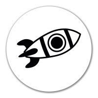 Aufkleber Rakete Raumschiff 10cm Sticker