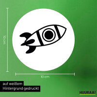 Aufkleber Rakete Raumschiff 10cm Sticker