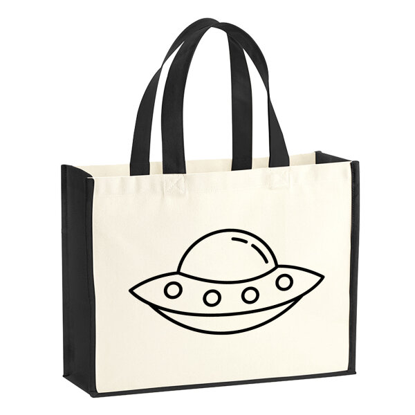 Jutetasche Raumschiff UFO 21 Liter Black