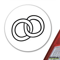 Aufkleber Ringe Hochzeitsringe 10cm Sticker