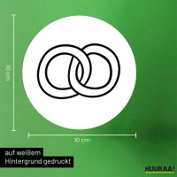 Aufkleber Ringe Hochzeitsringe 10cm Sticker