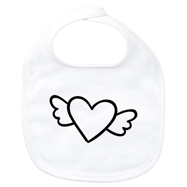 Baby Lätzchen Herz mit Flügeln