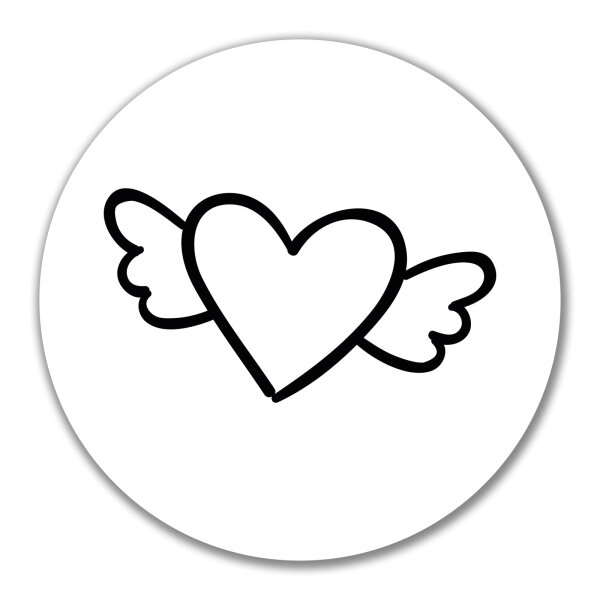 Aufkleber Herz mit Flügeln 10cm Sticker