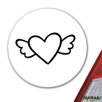 Aufkleber Herz mit Flügeln 10cm Sticker