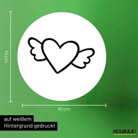 Aufkleber Herz mit Flügeln 10cm Sticker
