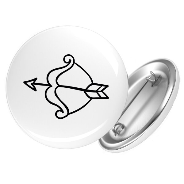 Button Amors Pfeil Bogen