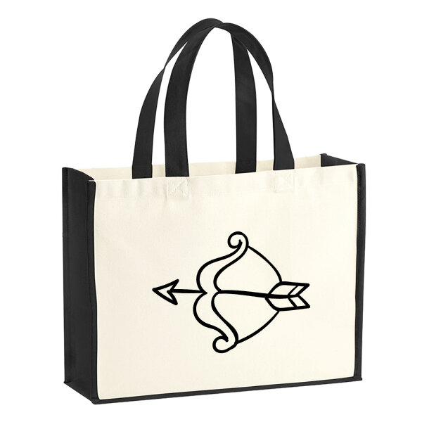 Jutetasche Amors Pfeil Bogen 21 Liter Black