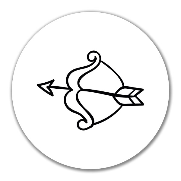Aufkleber Amors Pfeil Bogen 10cm Sticker