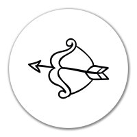 Aufkleber Amors Pfeil Bogen 10cm Sticker
