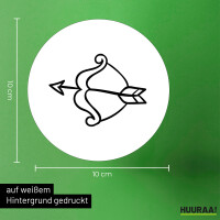 Aufkleber Amors Pfeil Bogen 10cm Sticker
