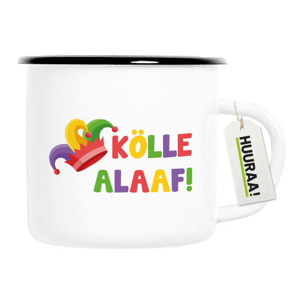 Emaille Tasse Kölle Alaaf Narrenkappe 300ml Vintage Emaille Becher