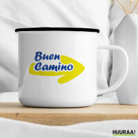 Emaille Tasse Buen Camino Pfeil 300ml Vintage Emaille Becher