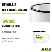 Emaille Tasse Buen Camino Pfeil in Weiß, 300 ml