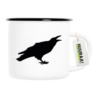 Emaille Tasse Rabe Silhouette 300ml Vintage Emaille Becher