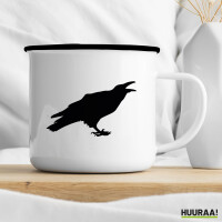 Emaille Tasse Rabe Silhouette 300ml Vintage Emaille Becher