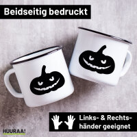 Emaille Tasse Halloween Kürbis Pumpkin 300ml Vintage Emaille Becher