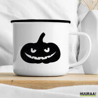 Emaille Tasse Halloween Kürbis Pumpkin 300ml Vintage Emaille Becher