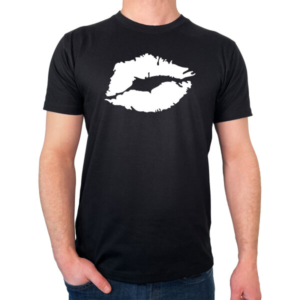 Herren T-Shirt Kussmund Lippen Größe S-3XL