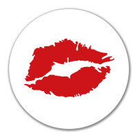 Aufkleber Kussmund Lippen 10cm Sticker