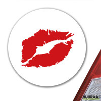 Aufkleber Kussmund Lippen 10cm Sticker