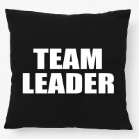 Kissen Team Leader Schriftzug 40x40cm