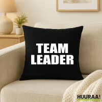 Kissen Team Leader Schriftzug 40x40cm
