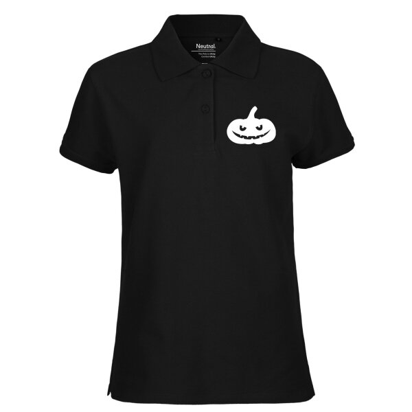 Damen Polo Shirt Halloween Kürbis Pumpkin Größe XS-XXL