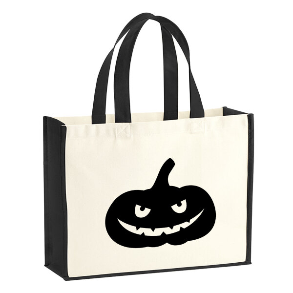 Jutetasche Halloween Kürbis Pumpkin 21 Liter Black