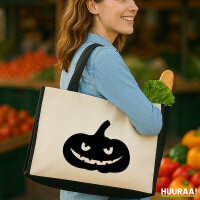 Jutetasche Halloween Kürbis Pumpkin 21 Liter Black