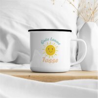 Emaille Tasse Gute Laune Tasse Sonne Vintage 300ml