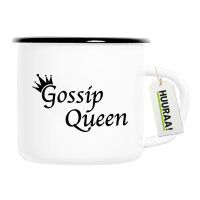 Emaille Tasse Gossip Queen Krone 300ml Vintage Emaille Becher