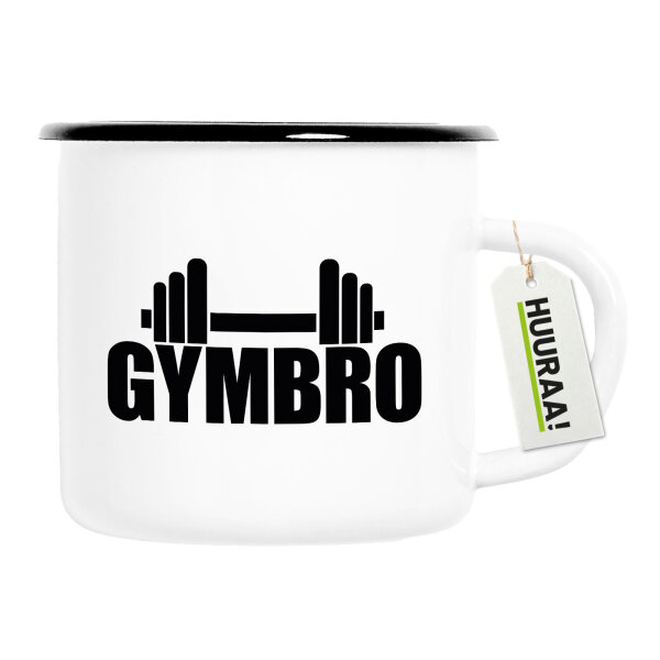 Emaille Tasse Gymbro Hantel 300ml Vintage Emaille Becher