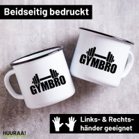 Emaille Tasse Gymbro Hantel 300ml Vintage Emaille Becher