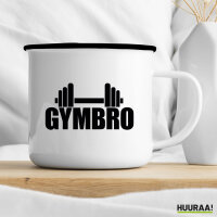 Emaille Tasse Gymbro Hantel 300ml Vintage Emaille Becher