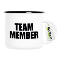 Emaille Tasse Team Member Schriftzug 300ml Vintage...
