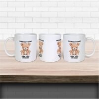 Kaffeetasse Nur bekloppte hier. Komm Teddy wir gehen. Weiß 330ml