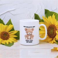 Kaffeetasse Nur bekloppte hier. Komm Teddy wir gehen. Weiß 330ml