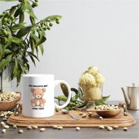 Kaffeetasse Nur bekloppte hier. Komm Teddy wir gehen. Weiß 330ml