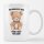 Kaffeetasse Nur bekloppte hier. Komm Teddy wir gehen. Weiß 330ml