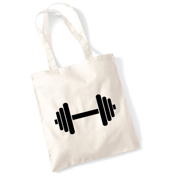 Jutebeutel Hantel Silhouette 10 Liter