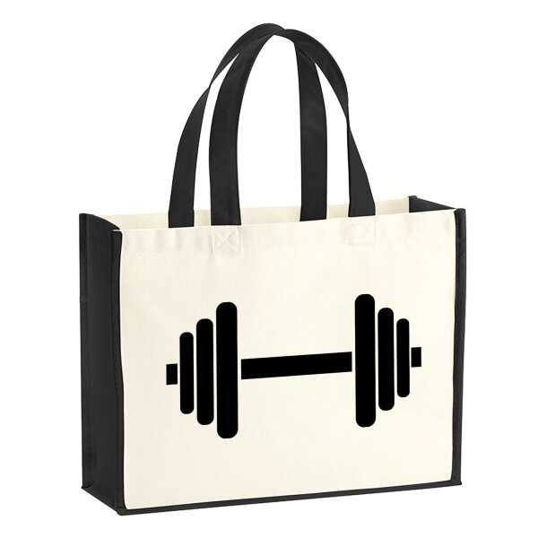 Jutetasche Hantel Silhouette 21 Liter Black