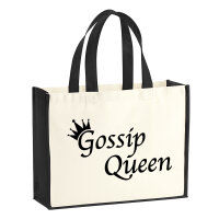 Jutetasche Gossip Queen Krone 21 Liter Black