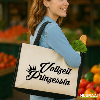 Jutetasche Vollzeit Prinzessin Krone 21 Liter Black